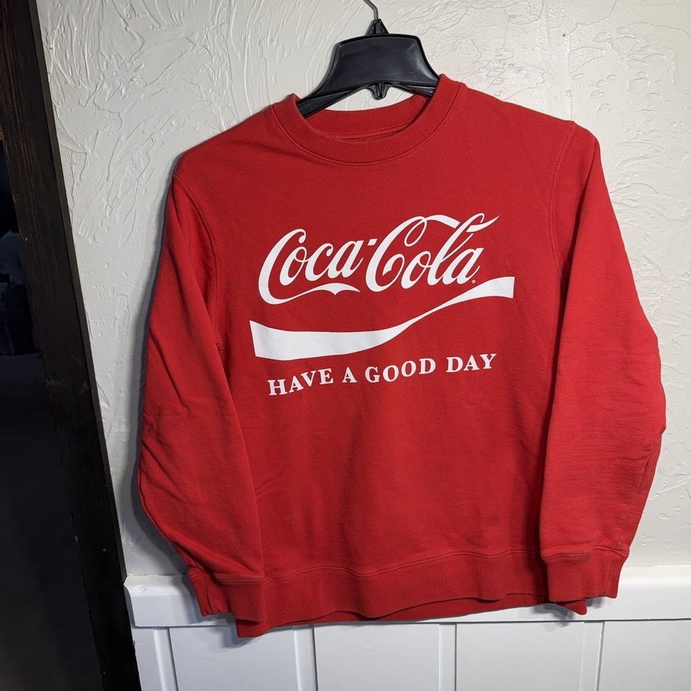 Coca Cola X Pacsun Crewneck Sweatshirt Men Medium Red Pullover Long Sleeve